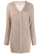 Liu Jo Long Knitted Cardigan - Neutrals