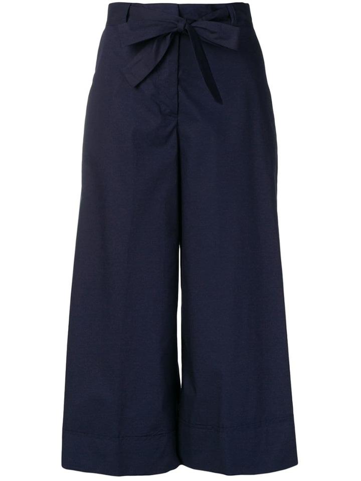 Blugirl Cropped Wide Leg Trousers - Blue