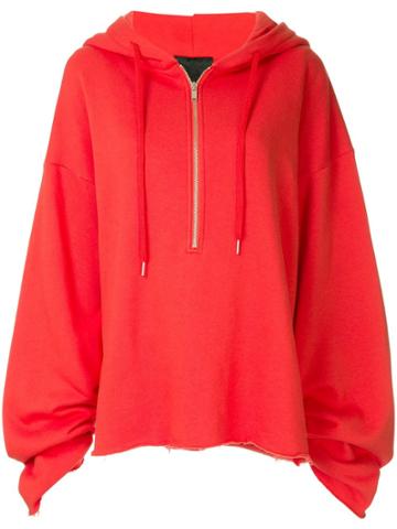 Tiger In The Rain Popeye Oversized Hoodie - Red