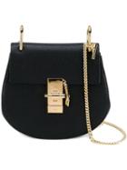 Chloé Mini 'drew' Shoulder Bag, Women's, Black, Calf Leather/suede/metal