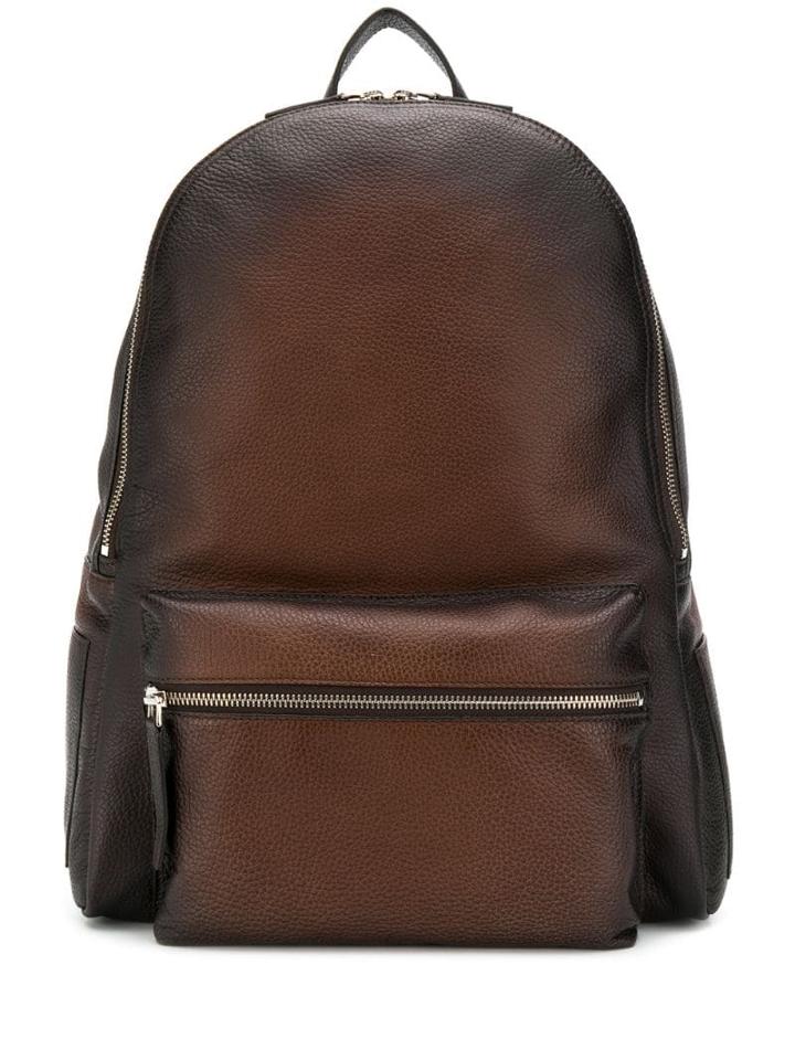 Orciani Zipped Pocket Backpack - Brown