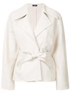 Jil Sander Navy Belted Jacket - Nude & Neutrals