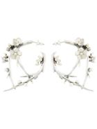 Shaun Leane Cherry Blossom Diamond And Pearl Earrings - Metallic