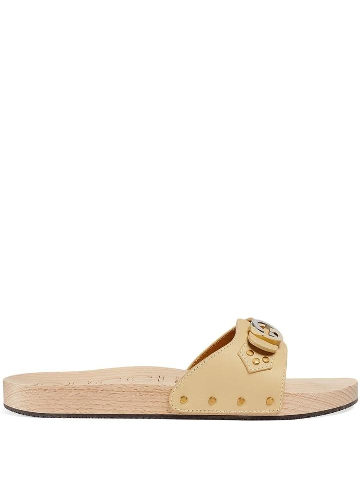 Gucci Leather Slide Sandal - Neutrals