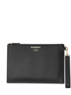 Burberry Horseferry Print Leather Zip Pouch - Black