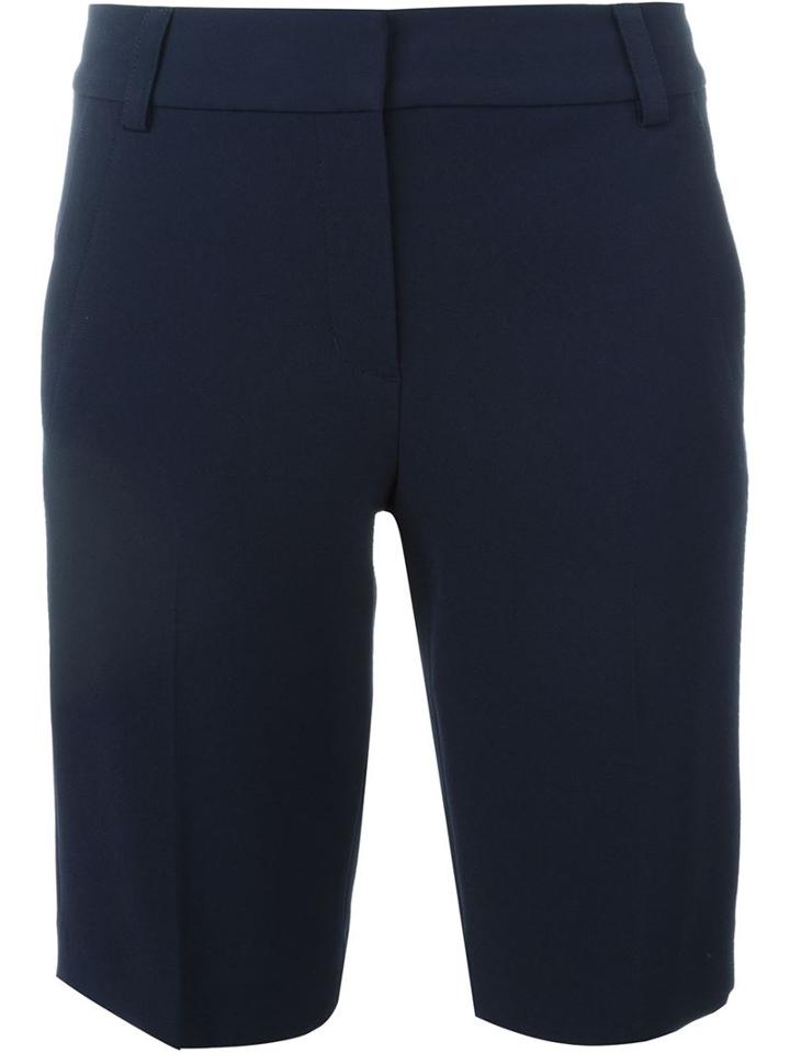 Dkny Tailored Shorts, Women's, Size: 4, Blue, Triacetate/polyester