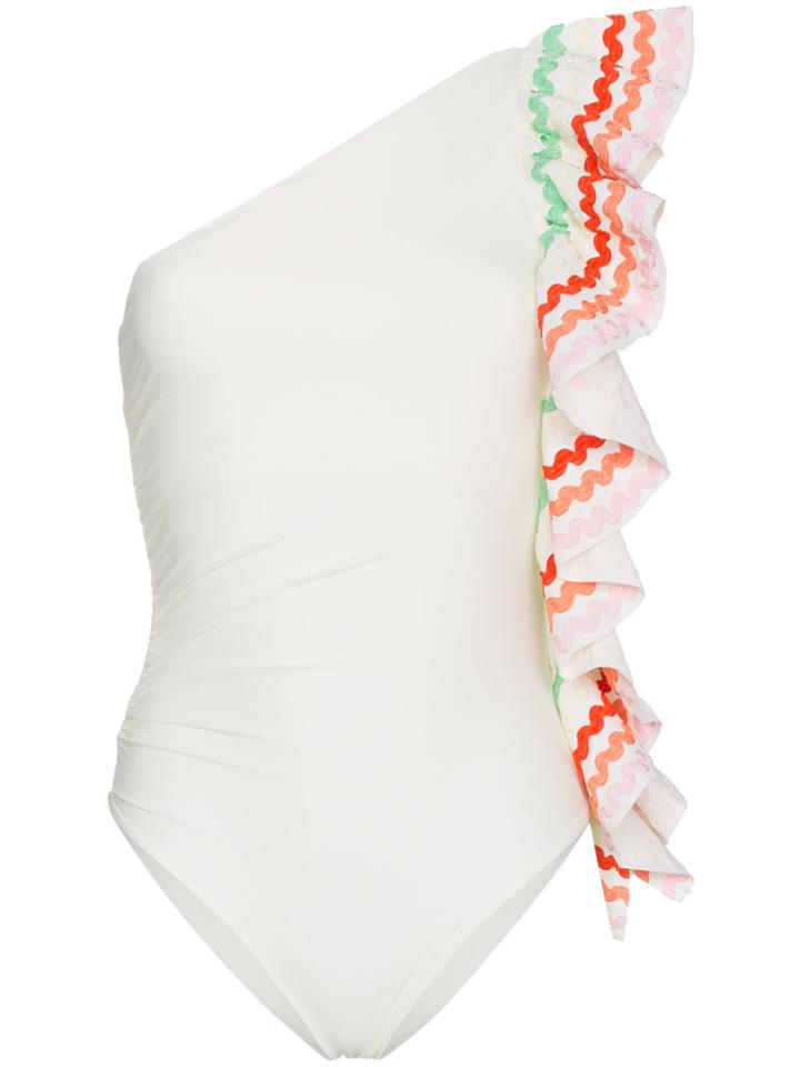 Paper London Coconut One Shoulder Swimsuit - White