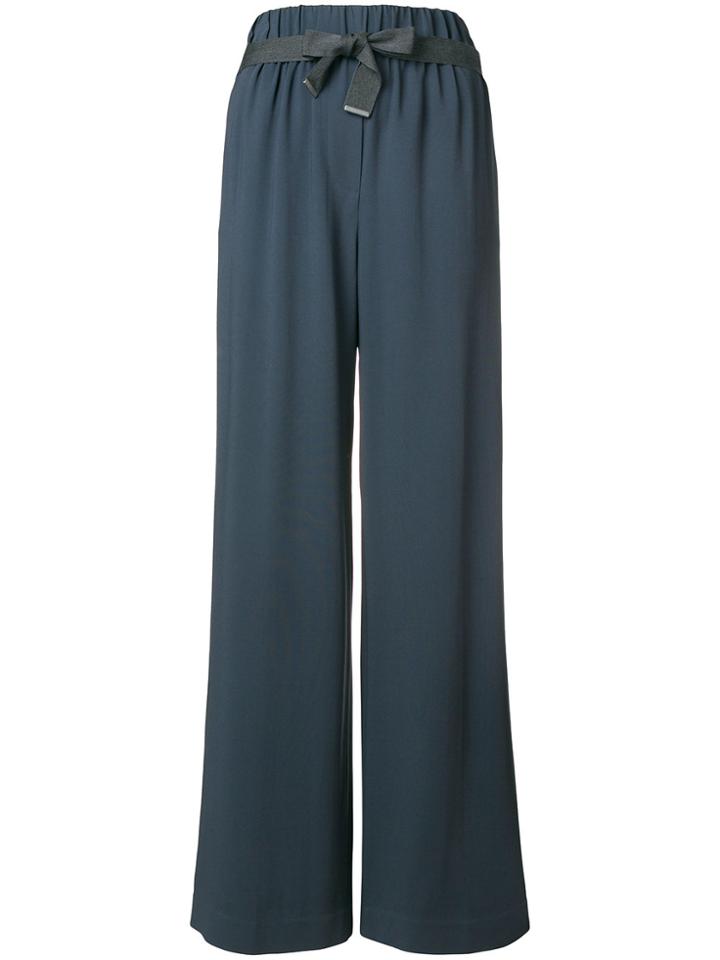 Fabiana Filippi Long Wide-leg Trousers - Grey