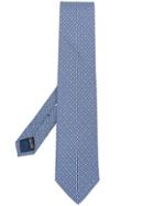 Salvatore Ferragamo Double Gancio Print Tie - Blue