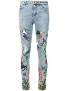 Philipp Plein Creature Print Skinny Jeans - Blue