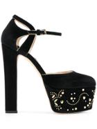Elie Saab Embellished Platform Pumps - Black