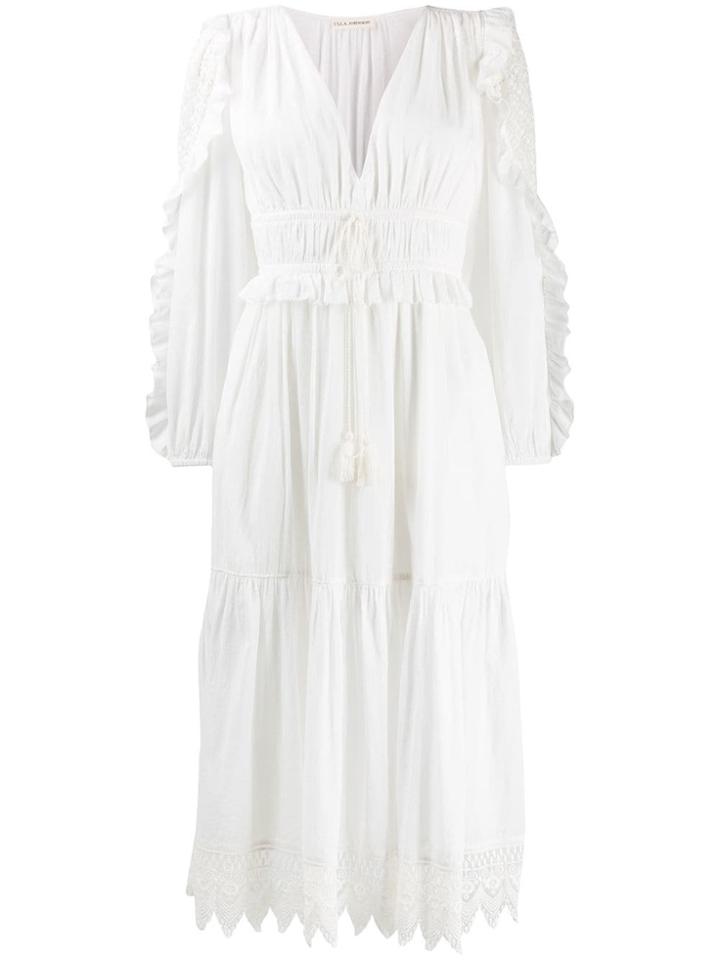 Ulla Johnson Tassel Detail Ruffle Dress - White