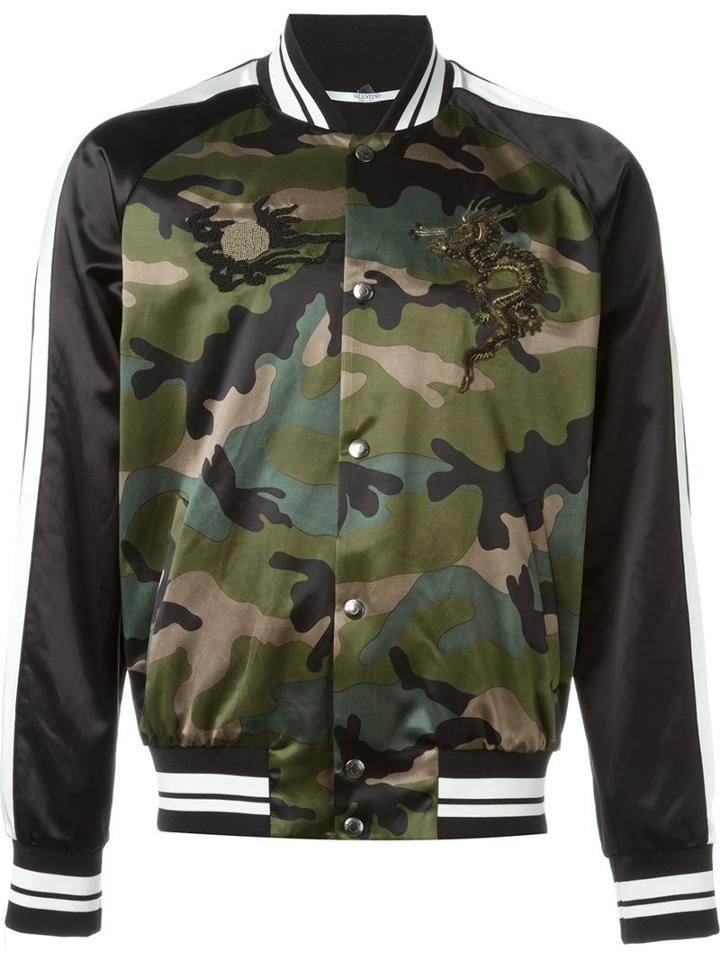 Valentino Dragon Embroidered Bomber Jacket