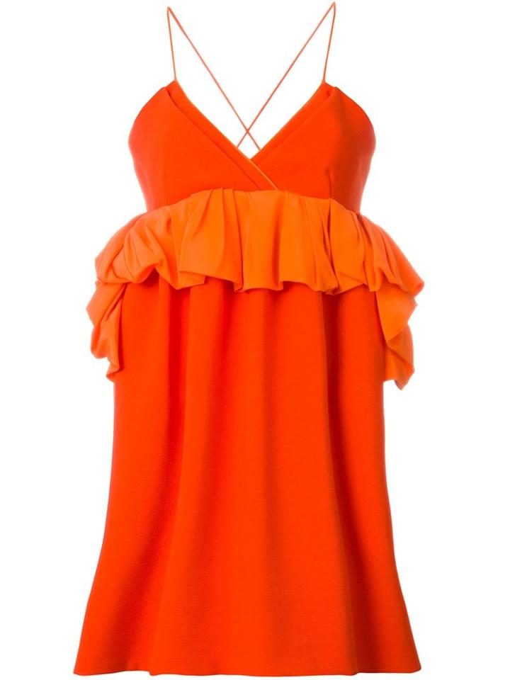 Victoria Victoria Beckham Ruffled Detail Spaghetti Strap Dress