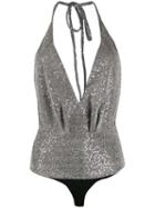 Dondup V-neck Embellished Body - Silver