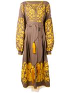 Yuliya Magdych - 'porcelain Bouquet' Dress - Women - Linen/flax - S, Brown, Linen/flax