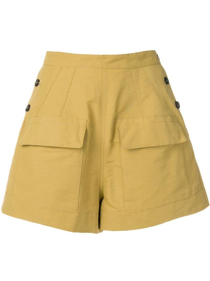 Golden Goose High Waisted Button Shorts - Neutrals