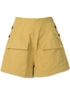 Golden Goose High Waisted Button Shorts - Neutrals
