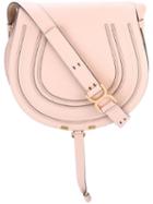 Chloé Marcie Shoulder Bag, Women's, Pink/purple, Cotton/calf Leather/leather