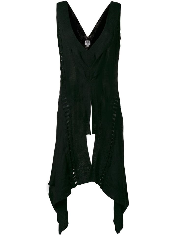 Jean Paul Gaultier Vintage Distressed Draped Top - Black
