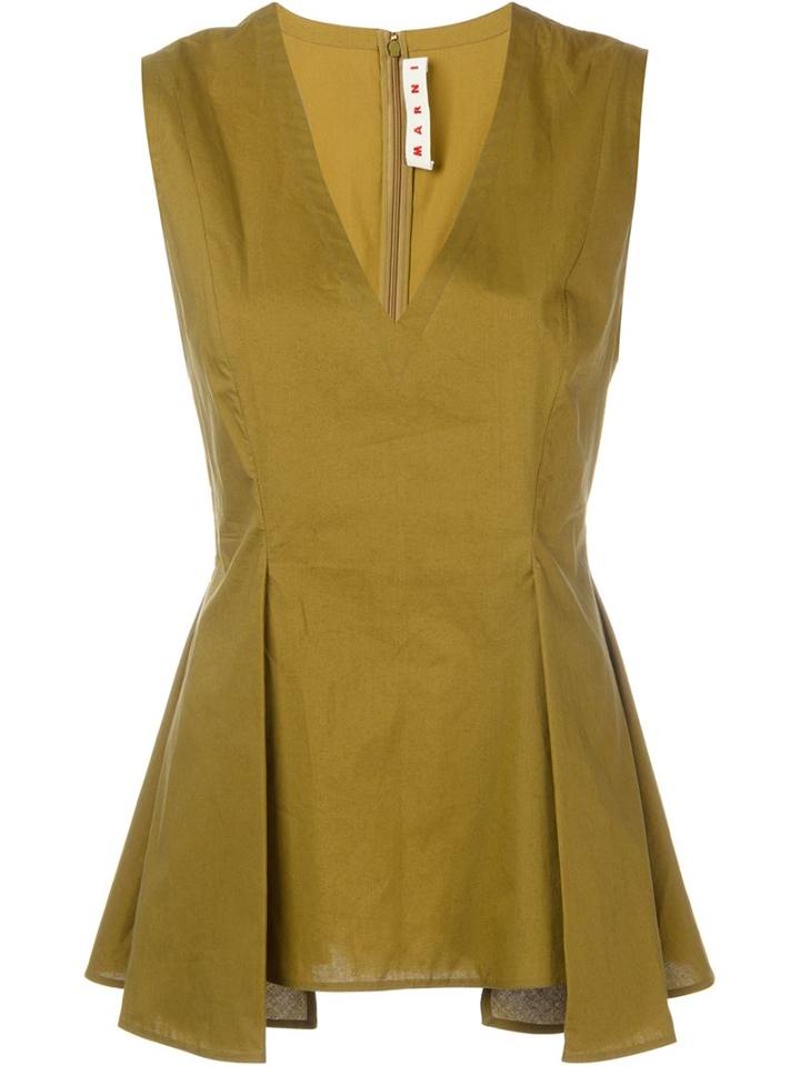 Marni Asymmetric Flared Hem Top