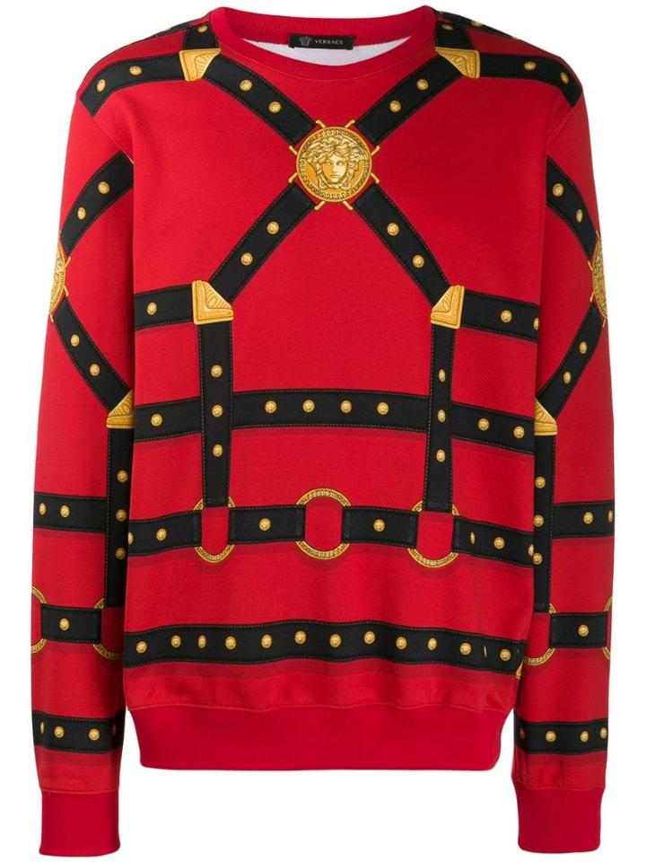 Versace Harness Print Sweatshirt - Red