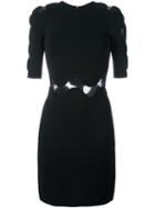 David Koma Sheer Wavy Insert Dress, Women's, Size: 8, Black, Viscose/polyester/polyamide/lyocell