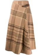 Ralph Lauren Collection Plaid Midi Skirt - Brown