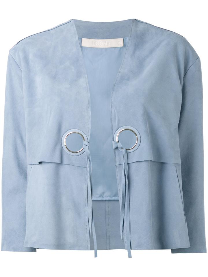 Drome - Lace-up Jacket - Women - Calf Leather/acetate/cupro - L, Blue, Calf Leather/acetate/cupro
