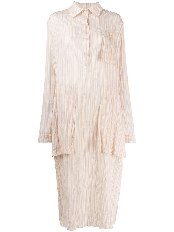Loewe Striped Shirt Dress - Neutrals