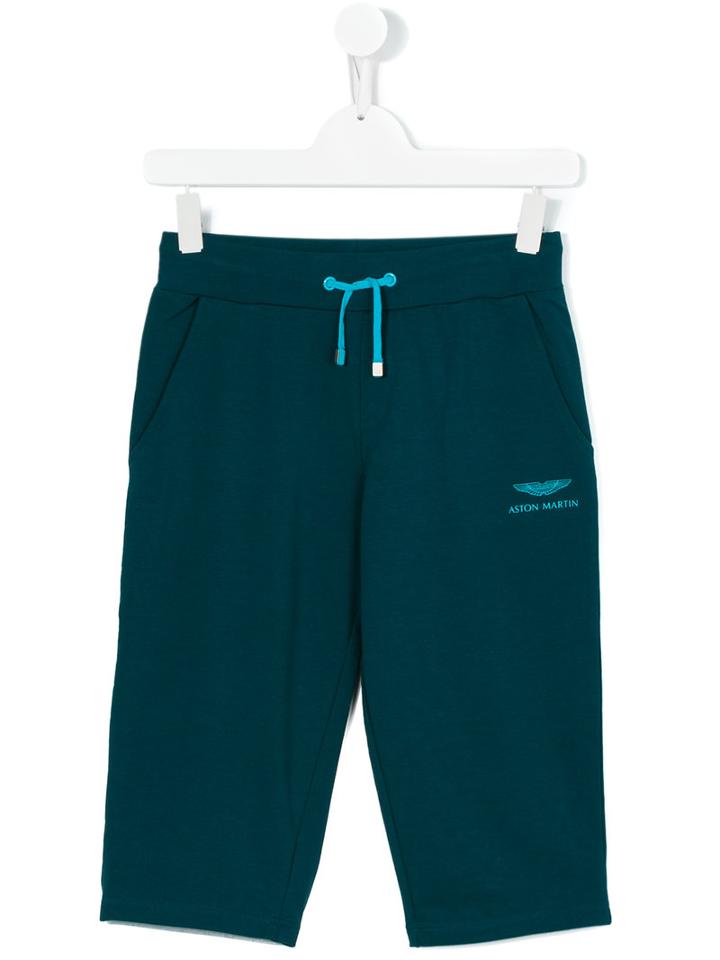 Aston Martin Kids - Track Shorts - Kids - Cotton/spandex/elastane - 16 Yrs, Blue