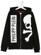 Philipp Plein Kids - Teen Skull And Crossbones Hoodie - Kids - Cotton - 14 Yrs, Black