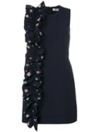 Msgm - Embellished Ruffle Trim Dress - Women - Polyester/spandex/elastane - 44, Black, Polyester/spandex/elastane