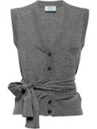 Prada Sleeveless Button Cardigan - Grey