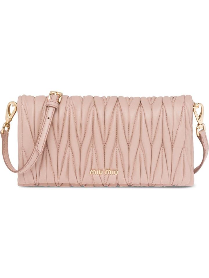 Miu Miu Mtelassé Mini Bag - Nude & Neutrals