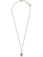 Alexander Mcqueen Mother Of Pearl Pendant Necklace - Gold