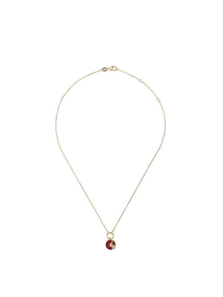 Foundrae 18kt Yellow Gold Diamond Star Disc Drop Necklace