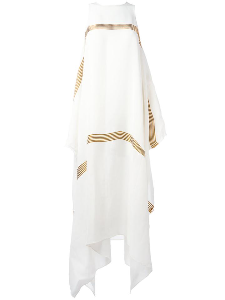 Uma Wang Asymmetric Long Dress, Women's, Size: Medium, White, Acetate/viscose