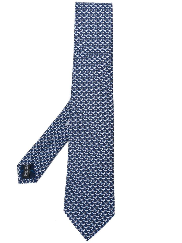 Salvatore Ferragamo Puppy Print Tie - Blue