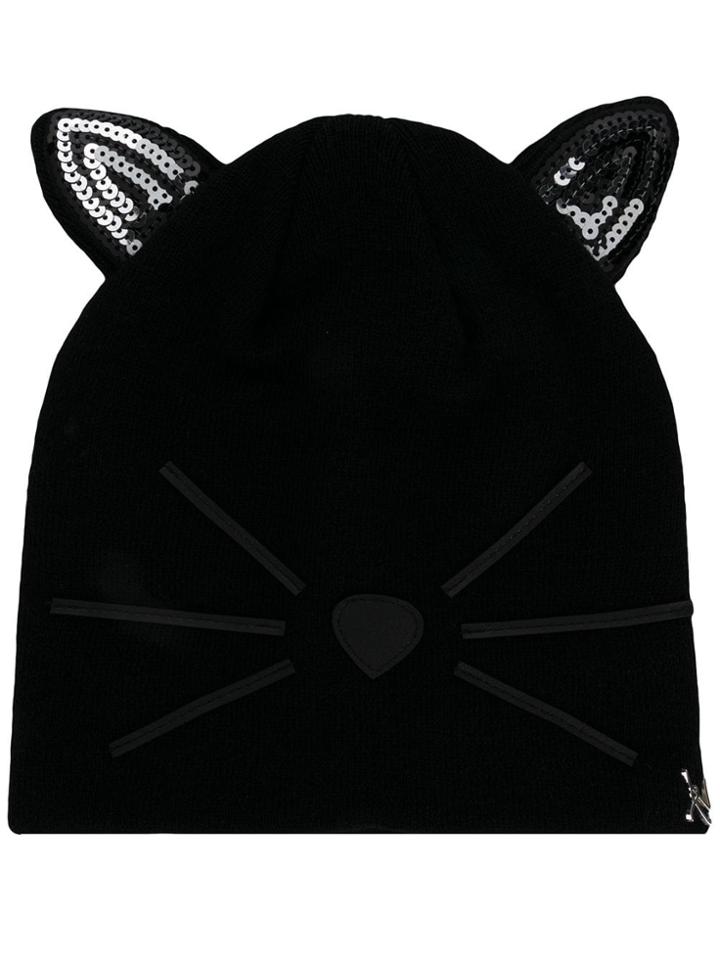 Karl Lagerfeld Choupette Sequins Beanie - Black
