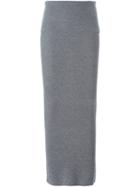 Stella Mccartney Ribbed Design Maxi Skirt, Women's, Size: 42, Grey, Virgin Wool