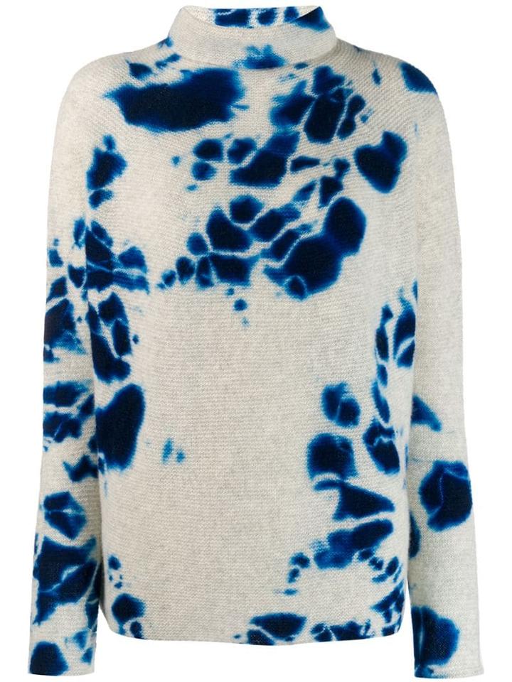 Suzusan Tie-dye Effect Sweater - White