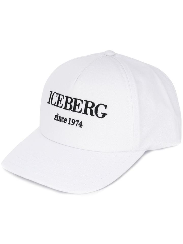 Iceberg Embroidered Logo Baseball Cap - White