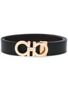 Salvatore Ferragamo Logo Buckle Belt, Men's, Size: 115, Black, Leather/metal (other)