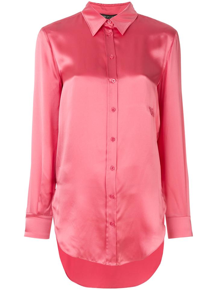 Twin-set Buttoned Slip Shirt - Pink & Purple