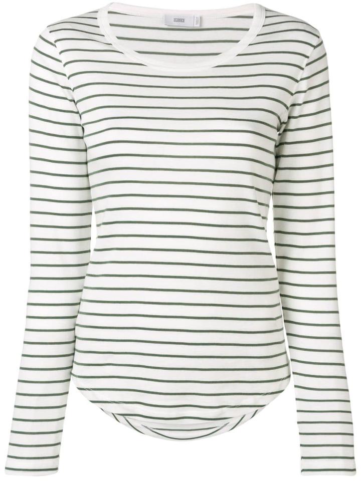 Closed Striped Lightweight Jumper - White