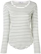 Closed Striped Lightweight Jumper - White