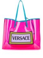 Versace Pvc Logo Shopper Tote - Pink