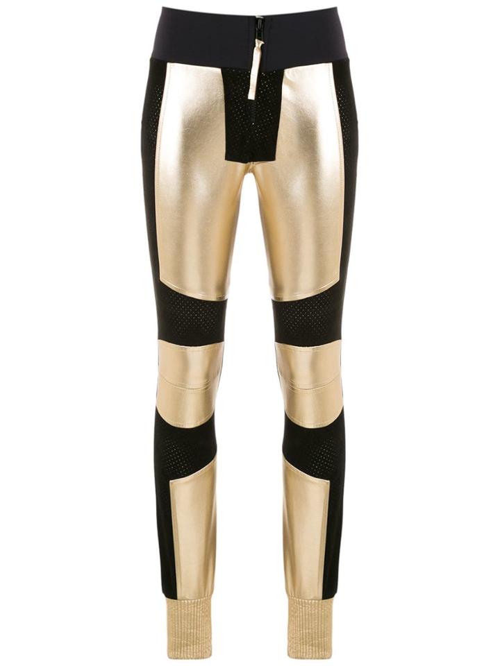Andrea Bogosian Panelled Leather Trousers - Yellow & Orange