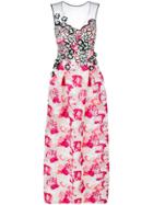 Talbot Runhof Flared Floral Gown - White